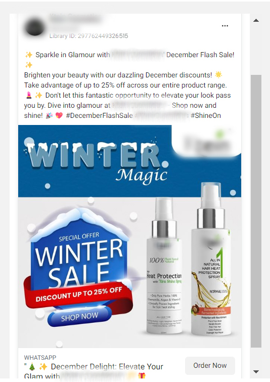 Facebook Ads Library Beauty Cosmetics